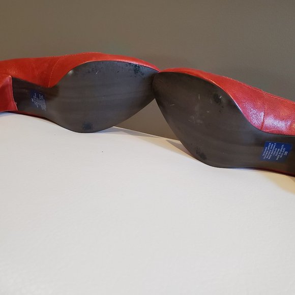 Red Leather Pumps (High Heels) - Picture 7 of 8